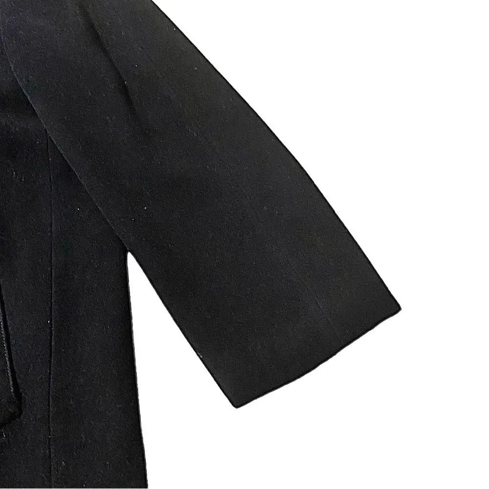 Giorgio Armani Vintage Wool Cashmere Dress Coat Black Size 44 Made in Italy